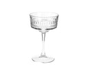 Copa de champaña Cénit de vidrio transparente con diseño decorativo, ideal para brindar en cualquier celebración.