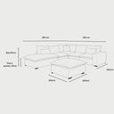 Set Modular Emilia de 6 Piezas con Banca Izquierda y Taburete en Marfil