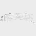 Set modular en tela marfil, incluye banca derecha, ideal para salas modernas y espacios confortables.