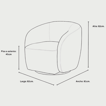 Sillon giratorio Kant