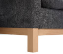 Sofá de dos cuerpos Mar en color gris, con un diseño moderno y base de madera, ideal para cualquier sala.