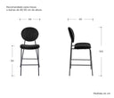 Banco alto Pisa 65 cm Patas en Acabado negro