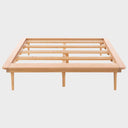 Base de cama queen size Sei Natural mostrando estructura interna y soporte central