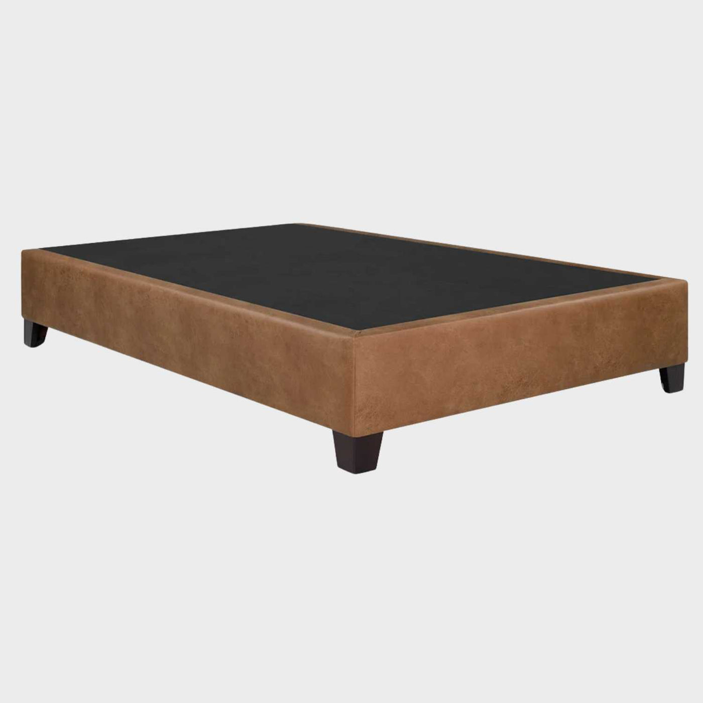 Base individual Marquelia GAIA tapizada en tono café con cubierta superior negra