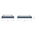 Base queen size Skye en color azul, con diseño rectangular y patas, ideal para realzar la decoración de tu habitación.