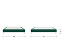 Base queen size Skye en color verde con diseño moderno y simple, ideal para transformar tu dormitorio.