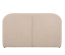 Cabecera Hendrix king size en color beige, con diseño de parte superior redondeada y superficie tapizada, ideal para tu dormitorio.