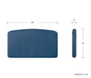 Cabecera queen size Nakane en color azul con diseño suave y redondeado, ideal para transformar tu dormitorio en un refugio acogedor.