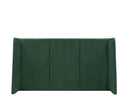 Cabecera queen size Skye en color verde con diseño moderno, costuras verticales y laterales alados que aportan estilo a tu dormitorio.