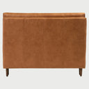 Vista posterior de la cama Landero; permite apreciar el acabado del reverso de la cabecera y la solidez de la unión entre el respaldo y los largueros laterales tapizados.