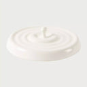 Cenicero Caída de Gota GAIA en cerámica blanca con diseño circular y acabado liso