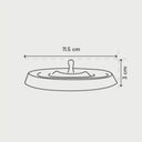 Dimensiones del cenicero Caída de Gota GAIA con medidas de diámetro y altura