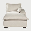 Chaise derecho Emilia GAIA en tela color blanco con diseño de confort envolvente