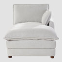 Set de Sala Modular Andrea 5 Piezas con Chaise Derecho y Taburete en Marfil