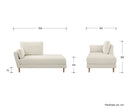 Chaise Brazo Izquierdo Levanto con Base de Encino Sólido