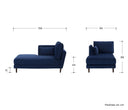 Chaise Brazo Izquierdo Levanto con Base de Nogal Sólido