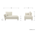 Chaise Brazo Izquierdo Levanto con Base de Nogal Sólido