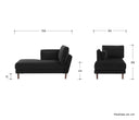 Chaise Brazo Izquierdo Levanto con Base de Nogal Sólido