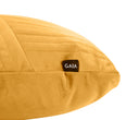 Cojín Bunek de 50x50 cm en dorado con superficie texturizada y diseño redondeado, ideal para decorar tu hogar.