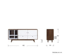 Credenza Evo en acabado Nogal