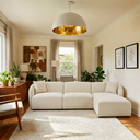Set modular 3 plazas, con chaise derecho, Kant marfil