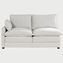Set de Sala Modular Andrea 5 Piezas con Chaise Derecho y Taburete en Marfil