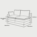 Set de Sala Modular Andrea 5 Piezas con Chaise Derecho y Taburete en Marfil