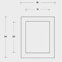 Diagrama con medidas del marco para foto Veldi 18x24 cm negro