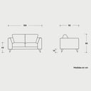 Medidas de sofa 2 cuerpos yoco pata color negro