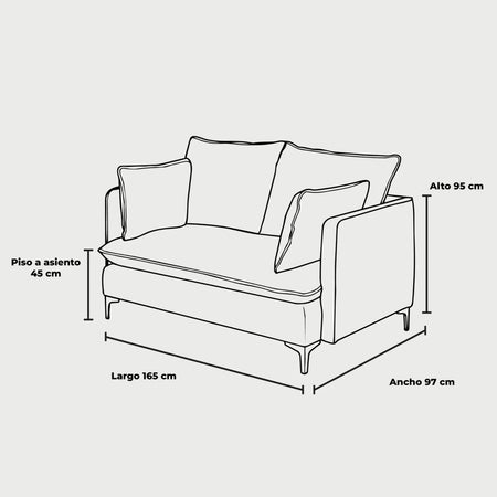 medidas sofa 2 cuerpos cecil