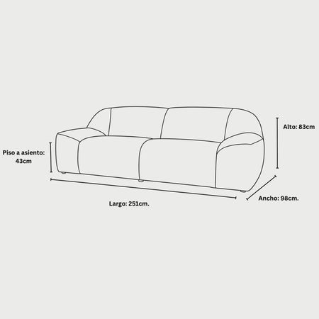 medidas sofa 3 cuerpos marcus