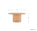 Mesa de centro Aida en acabado encino, con base cilíndrica y superficie plana, ideal para cualquier sala.