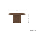 Mesa de centro Aida con acabado nogal, diseño redondo y base cilíndrica, perfecta para cualquier sala.