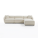 Set modular 3 plazas, con chaise derecho, Kant marfil