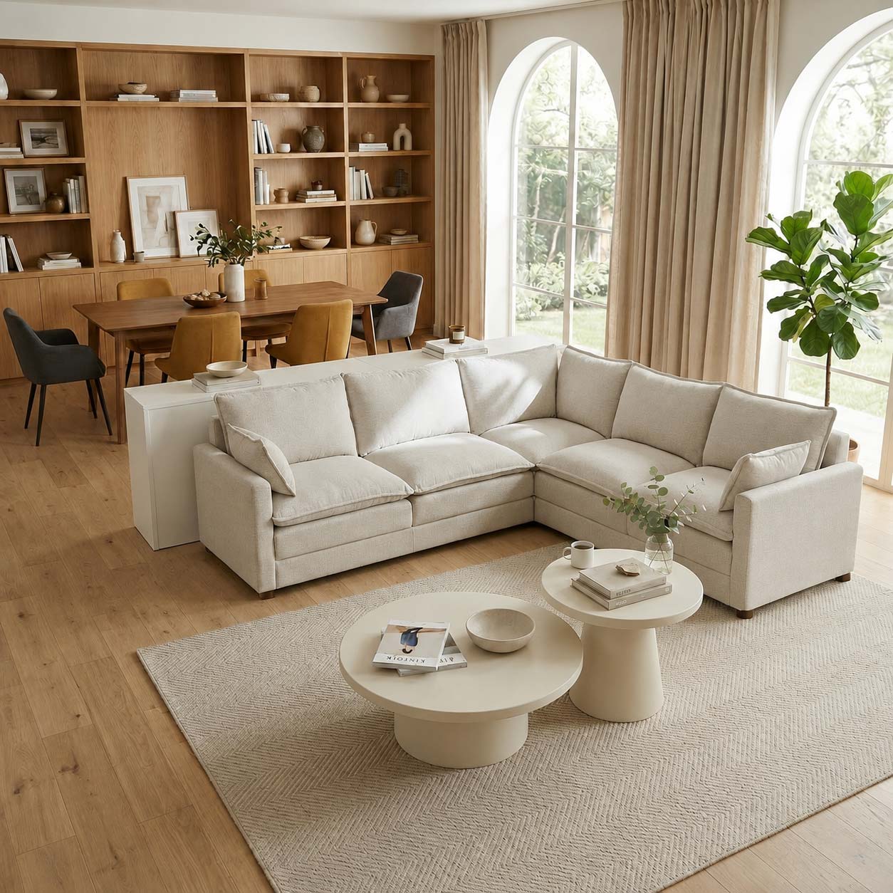 Set Modular Andrea de 5 Plazas en Marfil