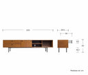 Mueble de TV Tijuana en acabado café madera, con diseño moderno, múltiples cajones y estantes abiertos, ideal para tu sala.