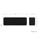 Mueble de tv 160 cm Sasian en acabado color negro