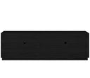 Mueble de TV Sasian en color negro, con diseño minimalista y superficie suave, ideal para organización y estilo en tu sala.