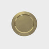Plato base de acero Cabo en acabado dorado con diseño circular minimalista