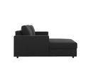 Sofá esquinero izquierdo Ocampos en color negro, con diseño moderno y chaise lounge, ideal para cualquier sala.