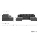 Sala modular 4 cuerpos Amil en color gris oscuro