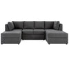 Sala modular 4 cuerpos Amil en color gris oscuro
