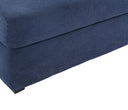 Sofá modular izquierdo Amil en color azul, destacando su textura de tela y diseño elegante. Ideal para cualquier espacio.