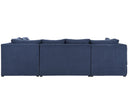 Sofá modular izquierdo Amil en color azul, con un diseño moderno y limpio, ideal para cualquier espacio.