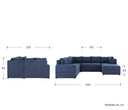 Sala modular derecha Amil en color azul
