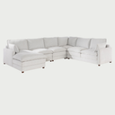 Set modular Andrea GAIA de 6 plazas chaise izquierdo vista frontal color marfil