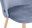 Silla Jonotla velvet con pata en acabado natural