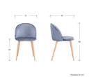 Silla Jonotla velvet con pata en acabado natural