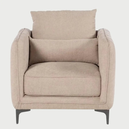 Sillón Marina GAIA en color beige con cojín lumbar y diseño moderno para sala.