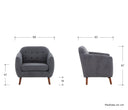 Sillon San Blas con Patas de Madera en Acabado nogal